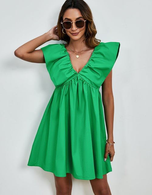 Load image into Gallery viewer, V-Neck Cap Sleeve Mini Dress
