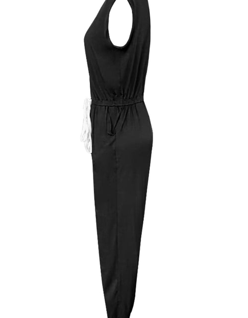 Load image into Gallery viewer, Drawstring Round Neck Sleeveless Jumpsuit
