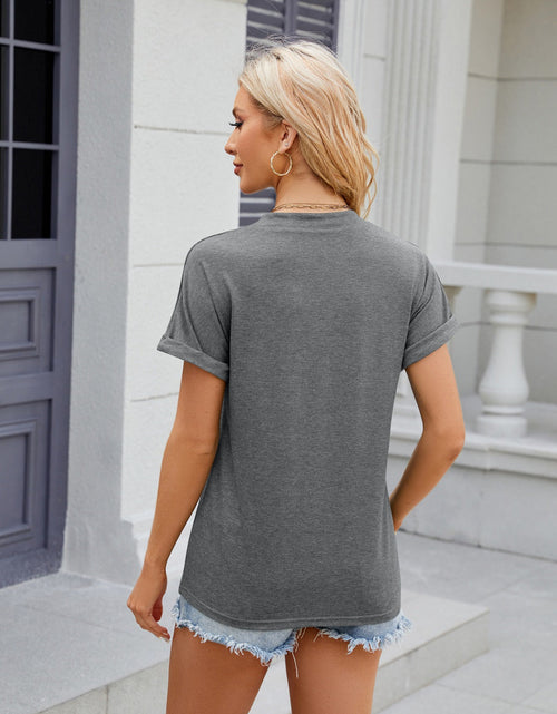Load image into Gallery viewer, Florira Notched Short Sleeve T-Shirt
