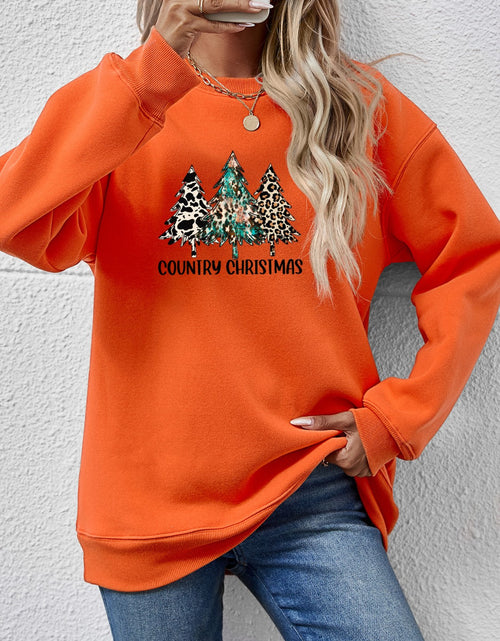 Load image into Gallery viewer, Graphic Round Neck Dropped Shoulder Sweatshirt
