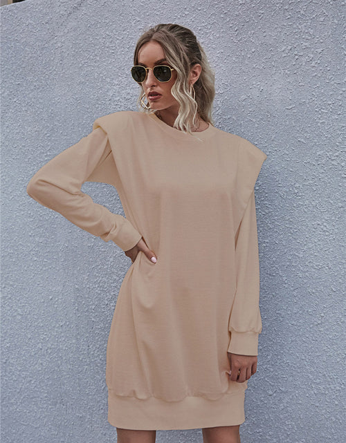 Load image into Gallery viewer, Round Neck Long Sleeve Mini Dress
