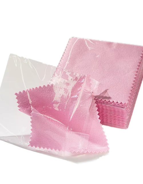 Load image into Gallery viewer, 50Pcs Individually Silver Cleaner Polishing Jewelry Cloth Napkin Tarnish Remover Tool with Package Ornaments for Silverware Gold
