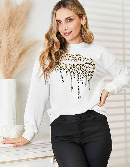 Load image into Gallery viewer, Simply Love Graphic Dropped Shoulder Round Neck Sweatshirt
