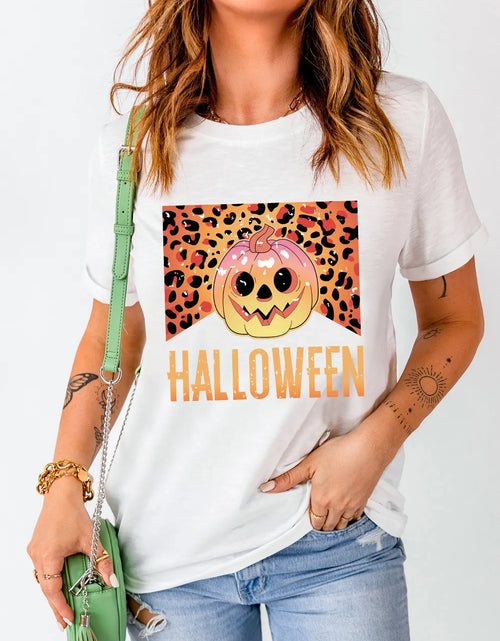 Load image into Gallery viewer, Graphic Round Neck Short Sleeve T-Shirt
