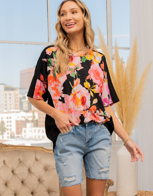 Load image into Gallery viewer, Sew In Love Full Size Floral Round Neck Short Sleeve T-Shirt
