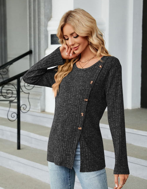 Load image into Gallery viewer, Buttoned Long Sleeve Slit Top
