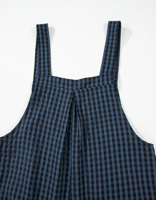Load image into Gallery viewer, Plaid Wide Strap Wide Leg Overalls
