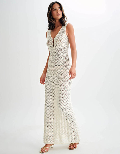 Load image into Gallery viewer, Openwork Sleeveless Maxi Dress

