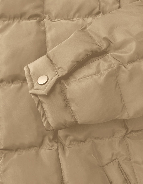 Load image into Gallery viewer, Pocketed Plaid Quilted Zip Up Winter Coat

