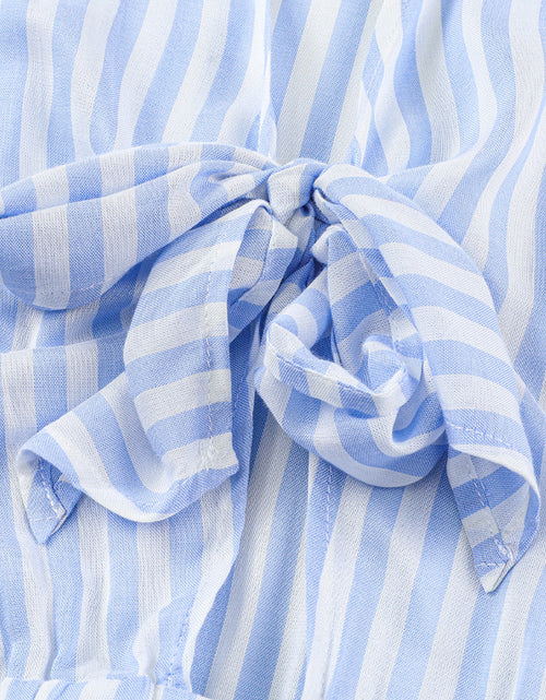Load image into Gallery viewer, Bow Striped Kimono Sleeve Romper
