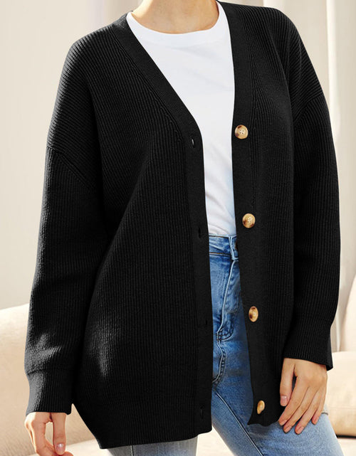 Load image into Gallery viewer, Button Down V-Neck Long Sleeve Cardigan
