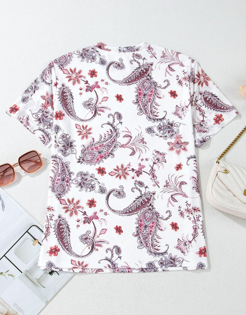 Load image into Gallery viewer, Paisley Mock Neck T Shirt
