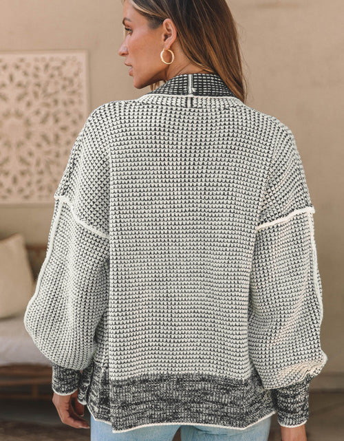 Load image into Gallery viewer, Waffle-knit Pocketed Open Front Cardigan
