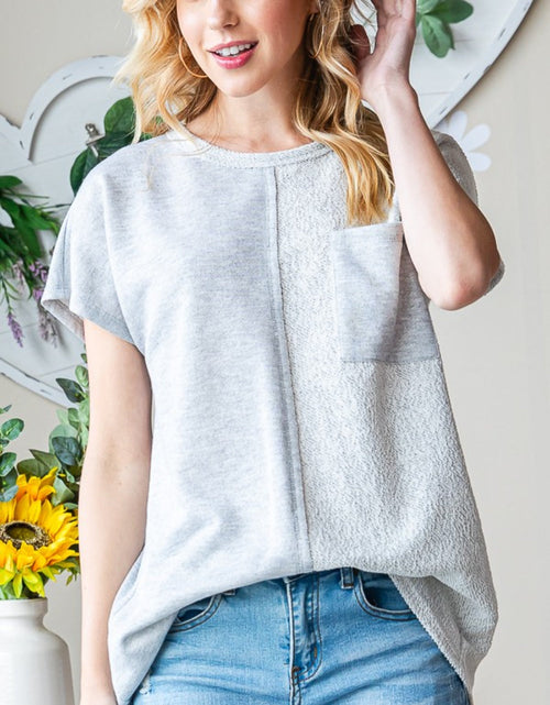 Load image into Gallery viewer, Heimish Full Size Pocketed Round Neck Short Sleeve T-Shirt
