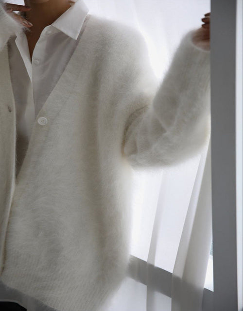Load image into Gallery viewer, Fuzzy Button Down Long Sleeve Cardigan
