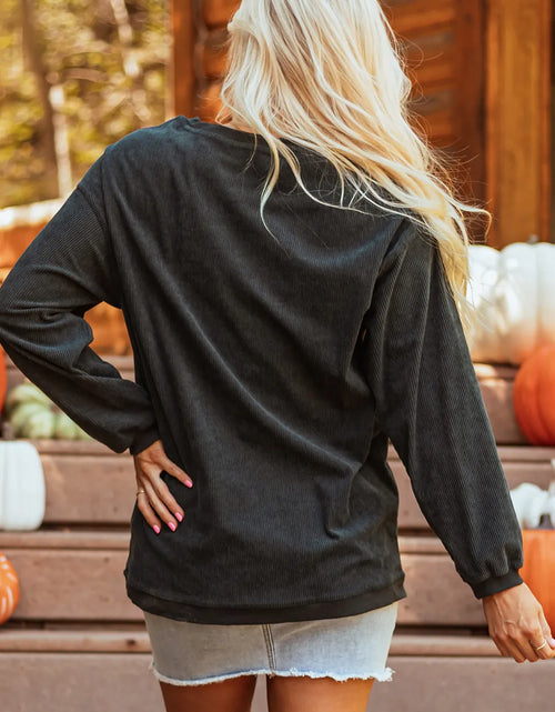 Load image into Gallery viewer, Letter Graphic Round Neck Long Sleeve Sweatshirt
