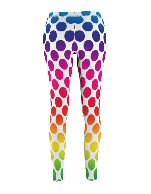 Load image into Gallery viewer, Colorful Polka Dots Print Casual Leggings - White by Tshirt Unlimited
