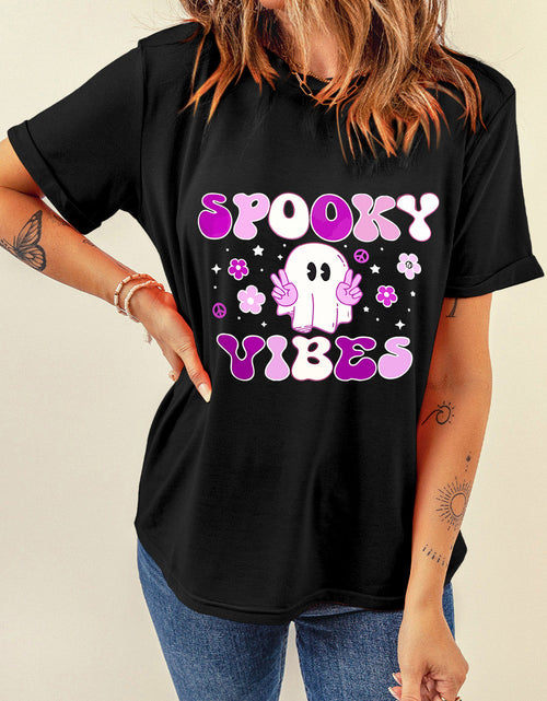 Load image into Gallery viewer, Graphic Round Neck Short Sleeve T-Shirt
