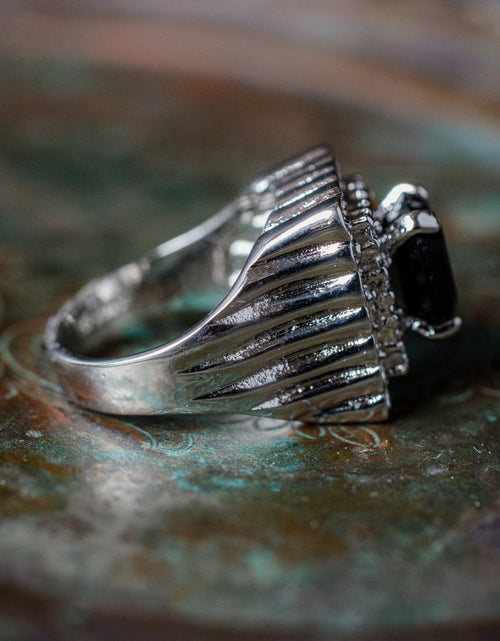Load image into Gallery viewer, Vintage Austrian Crystal Cocktail Ring 18k Yellow or White Gold Electroplated Women's Birthstne RingMade in USA by PVD Vintage Jewelry
