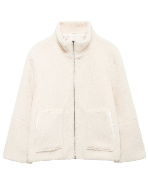 Load image into Gallery viewer, Turtleneck Zip Up Long Sleeve Plush Jacket
