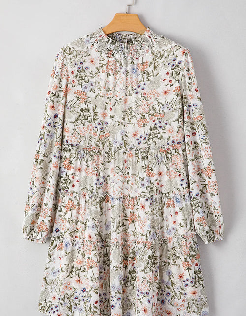 Load image into Gallery viewer, Printed Mock Neck Long Sleeve Mini Dress
