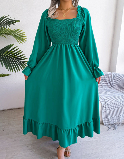 Load image into Gallery viewer, Smocked Square Neck Flounce Sleeve Dress
