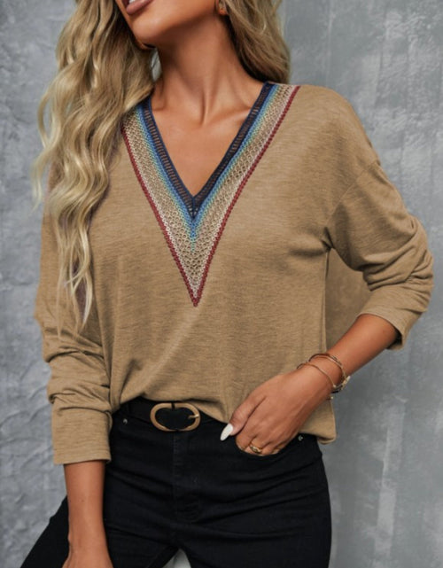 Load image into Gallery viewer, V-Neck Long Sleeve T-Shirt
