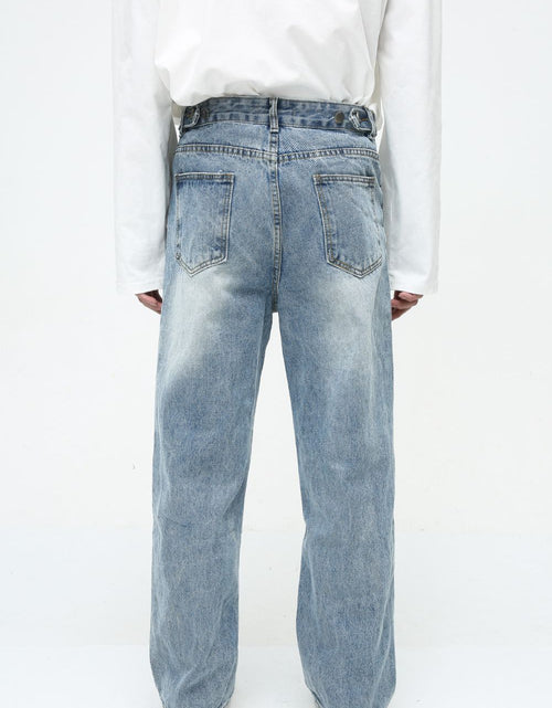 Load image into Gallery viewer, Men's Washed Straight-Leg Jeans
