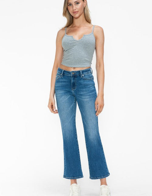Load image into Gallery viewer, bytos Full Size Cat's Whiskers Mid Rise Ankle Jeans

