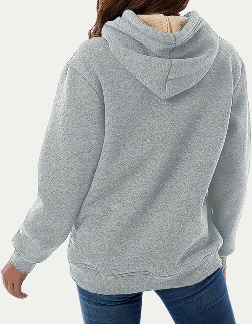 Load image into Gallery viewer, Drawstring Long Sleeve Hoodie with Kangaroo Pocket
