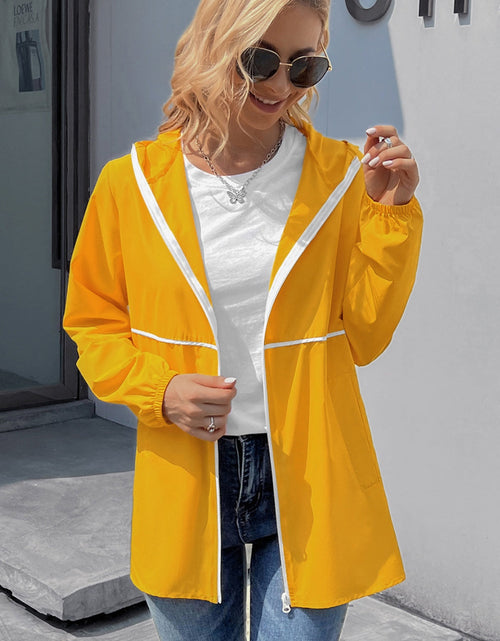 Load image into Gallery viewer, Ivy Lane Zip Up Long Sleeve Hooded Watertight Jacket
