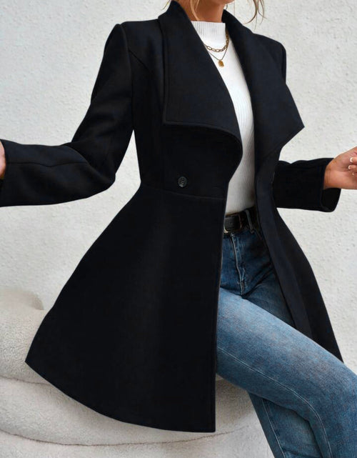Load image into Gallery viewer, Collared Neck Button Up Long Sleeve Coat
