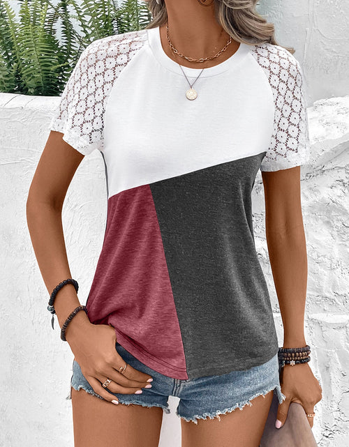 Load image into Gallery viewer, Ivy Lane Color Block Raglan Sleeve Round Neck Tee
