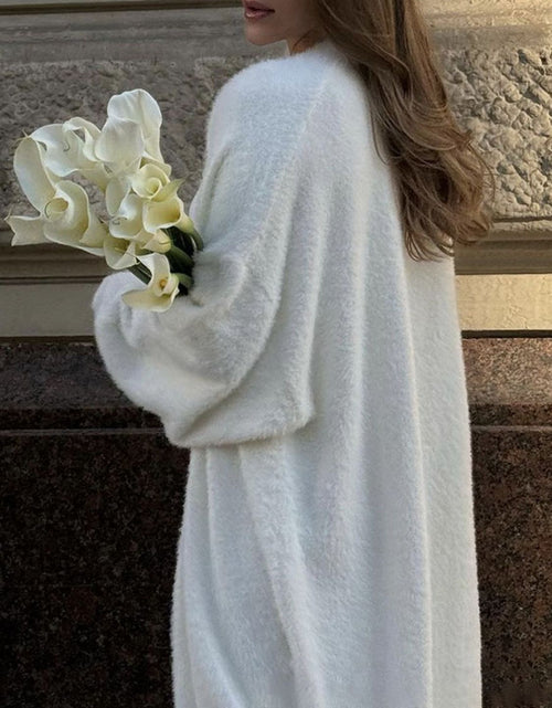 Load image into Gallery viewer, Fuzzy Open Front Solid Color Cardigan
