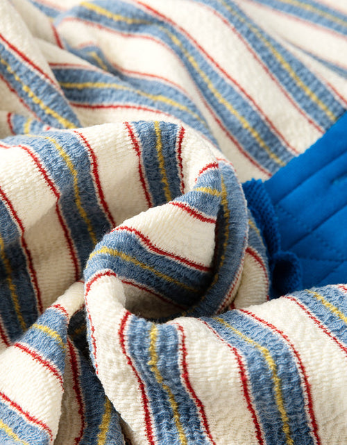 Load image into Gallery viewer, Striped Johnny Collar Long Sleeve Sweatshirt

