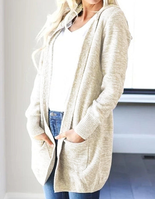 Load image into Gallery viewer, Heathered Open Front Cardigan with Pockets

