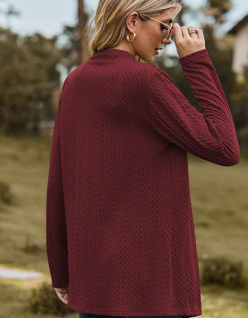 Load image into Gallery viewer, Textured Open Front Long Sleeve Cardigan
