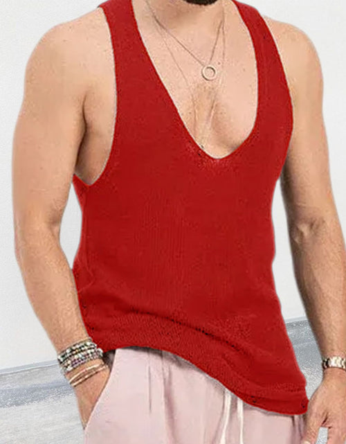 Load image into Gallery viewer, Men's Plus Size V-Neck Wide Strap Tank
