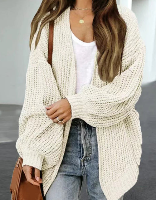 Load image into Gallery viewer, Drop Shoulder Balloon Sleeve Cardigan
