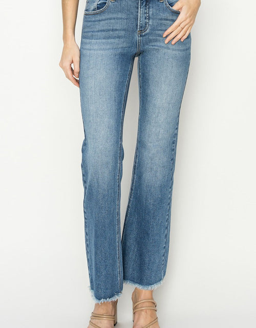 Load image into Gallery viewer, RISEN Mid-Rise Frayed Hem Bootcut Jeans
