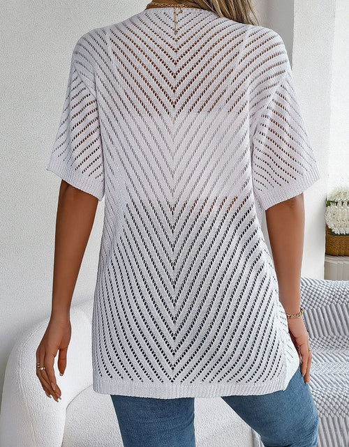 Load image into Gallery viewer, Openwork Open Front Half Sleeve Cardigan
