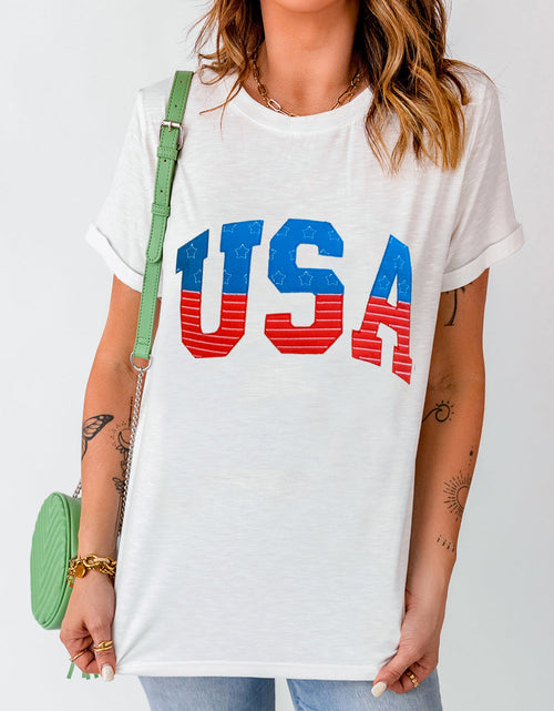 Load image into Gallery viewer, USA Round Neck Short Sleeve T-Shirt
