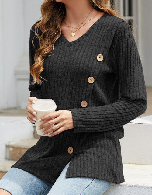 Load image into Gallery viewer, V-Neck Long Sleeve T-Shirt
