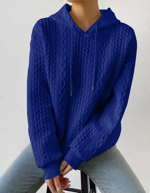Load image into Gallery viewer, Drawstring Drop Shoulder Long Sleeve Hoodie
