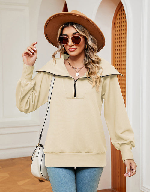 Load image into Gallery viewer, Half-Zip Collared Sweatshirt
