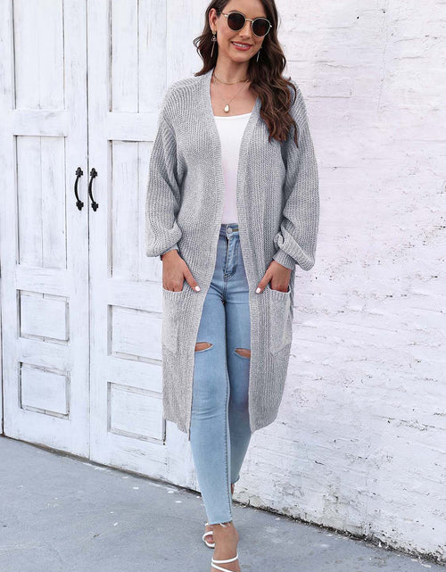Load image into Gallery viewer, Open Front Longline Cardigan with Pockets
