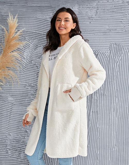 Load image into Gallery viewer, Double Take Full Size Hooded Teddy Bear Jacket with Thumbholes
