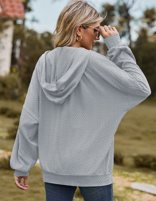 Load image into Gallery viewer, Cable-Knit Long Sleeve Hooded Jacket
