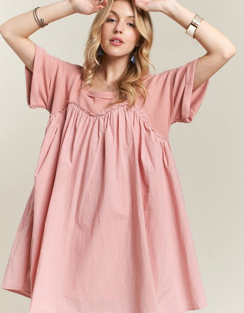 Load image into Gallery viewer, ADORA Round Neck Half Sleeve Babydoll Dress
