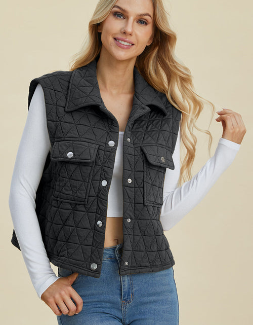 Load image into Gallery viewer, Double Take Full Size Pocketed Texture Snap Down Vest Coat
